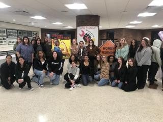 group photo of female students who participated in the girls in trade conference